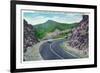 North Carolina - Blue Ridge Parkway, View of the Parkway Near Mount Mitchell-Lantern Press-Framed Art Print