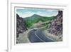 North Carolina - Blue Ridge Parkway, View of the Parkway Near Mount Mitchell-Lantern Press-Framed Premium Giclee Print