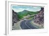 North Carolina - Blue Ridge Parkway, View of the Parkway Near Mount Mitchell-Lantern Press-Framed Art Print