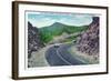 North Carolina - Blue Ridge Parkway, View of the Parkway Near Mount Mitchell-Lantern Press-Framed Art Print