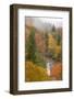 North Carolina, Bubbling Springs Falls. Autumn Scenic of the Falls-Don Paulson-Framed Photographic Print