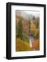 North Carolina, Bubbling Springs Falls. Autumn Scenic of the Falls-Don Paulson-Framed Photographic Print