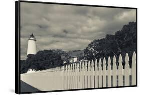 North Carolina, Cape Hatteras National Seashore, Ocracoke Lighthouse-Walter Bibikow-Framed Stretched Canvas