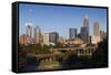 North Carolina, Charlotte, City Skyline from Route 74, Morning-Walter Bibikow-Framed Stretched Canvas