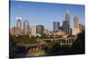North Carolina, Charlotte, City Skyline from Route 74, Morning-Walter Bibikow-Stretched Canvas