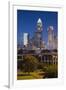 North Carolina, Charlotte, Elevated View of the City Skyline at Dawn-Walter Bibikow-Framed Photographic Print