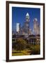 North Carolina, Charlotte, Elevated View of the City Skyline at Dawn-Walter Bibikow-Framed Photographic Print