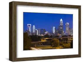 North Carolina, Charlotte, Elevated View of the City Skyline at Dawn-Walter Bibikow-Framed Photographic Print