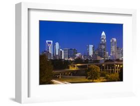 North Carolina, Charlotte, Elevated View of the City Skyline at Dawn-Walter Bibikow-Framed Photographic Print