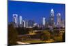 North Carolina, Charlotte, Elevated View of the City Skyline at Dawn-Walter Bibikow-Mounted Photographic Print