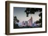 North Carolina, Charlotte, Elevated View of the City Skyline at Dusk-Walter Bibikow-Framed Photographic Print