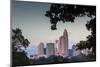 North Carolina, Charlotte, Elevated View of the City Skyline at Dusk-Walter Bibikow-Mounted Photographic Print