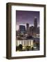 North Carolina, Charlotte, Elevated View of the City Skyline at Dusk-Walter Bibikow-Framed Photographic Print