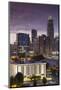 North Carolina, Charlotte, Elevated View of the City Skyline at Dusk-Walter Bibikow-Mounted Photographic Print