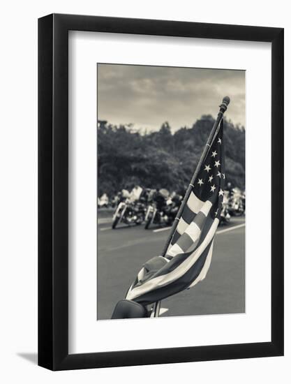 North Carolina, Charlotte, Flag at Rally of Christian Motorcycle Clubs-Walter Bibikow-Framed Photographic Print