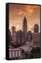 North Carolina, Charlotte, Ty Skyline from the Southeast, Sunset-Walter Bibikow-Framed Stretched Canvas