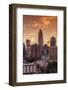 North Carolina, Charlotte, Ty Skyline from the Southeast, Sunset-Walter Bibikow-Framed Photographic Print