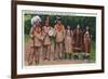 North Carolina - Cherokee Indians Ready for Green Corn Dance-Lantern Press-Framed Art Print