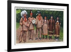 North Carolina - Cherokee Indians Ready for Green Corn Dance-Lantern Press-Framed Art Print