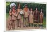 North Carolina - Cherokee Indians Ready for Green Corn Dance-Lantern Press-Mounted Art Print