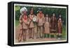 North Carolina - Cherokee Indians Ready for Green Corn Dance-Lantern Press-Framed Stretched Canvas