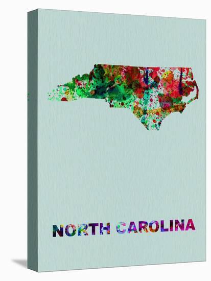 North Carolina Color Splatter Map-NaxArt-Stretched Canvas