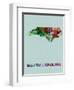 North Carolina Color Splatter Map-NaxArt-Framed Art Print