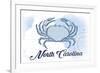 North Carolina - Crab - Blue - Coastal Icon-Lantern Press-Framed Premium Giclee Print