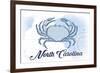 North Carolina - Crab - Blue - Coastal Icon-Lantern Press-Framed Premium Giclee Print
