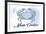 North Carolina - Crab - Blue - Coastal Icon-Lantern Press-Framed Premium Giclee Print