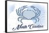 North Carolina - Crab - Blue - Coastal Icon-Lantern Press-Framed Stretched Canvas