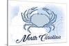 North Carolina - Crab - Blue - Coastal Icon-Lantern Press-Stretched Canvas