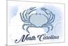 North Carolina - Crab - Blue - Coastal Icon-Lantern Press-Mounted Art Print