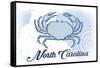 North Carolina - Crab - Blue - Coastal Icon-Lantern Press-Framed Stretched Canvas