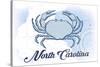 North Carolina - Crab - Blue - Coastal Icon-Lantern Press-Stretched Canvas