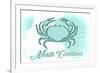 North Carolina - Crab - Teal - Coastal Icon-Lantern Press-Framed Premium Giclee Print