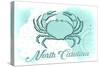 North Carolina - Crab - Teal - Coastal Icon-Lantern Press-Stretched Canvas