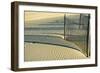 North Carolina. Dune Fence, Light, Shadow and Ripples in the Sand-Rona Schwarz-Framed Photographic Print