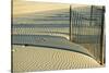 North Carolina. Dune Fence, Light, Shadow and Ripples in the Sand-Rona Schwarz-Stretched Canvas