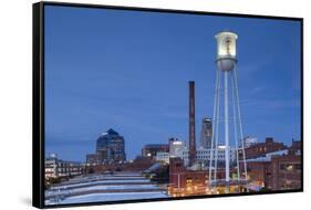 North Carolina, Durham, American Tobacco and City Center Complex, Dusk-Walter Bibikow-Framed Stretched Canvas