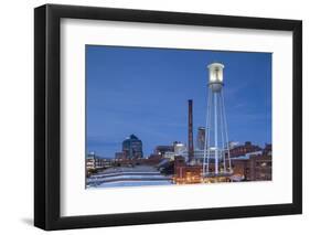 North Carolina, Durham, American Tobacco and City Center Complex, Dusk-Walter Bibikow-Framed Premium Photographic Print