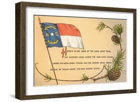 North Carolina Flag and Poem-null-Framed Art Print