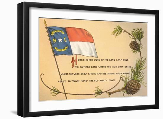 North Carolina Flag and Poem-null-Framed Art Print