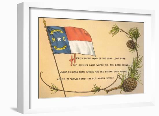 North Carolina Flag and Poem-null-Framed Art Print