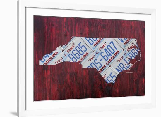 North Carolina License Plate Map-Design Turnpike-Framed Giclee Print