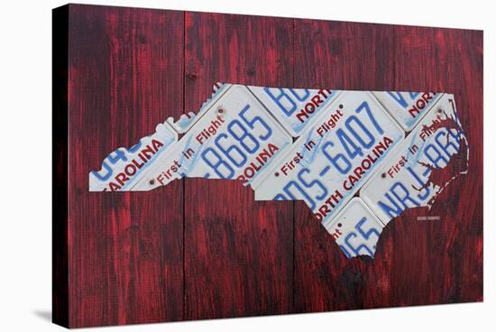 North Carolina License Plate Map-Design Turnpike-Stretched Canvas