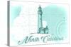 North Carolina - Lighthouse - Teal - Coastal Icon-Lantern Press-Stretched Canvas