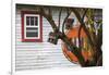 North Carolina, Linville, Antique Gulf Sign with Birdhouses-Walter Bibikow-Framed Photographic Print