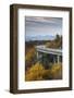 North Carolina, Linville, Linn Cove Viaduct with Traffic in Fall-Walter Bibikow-Framed Photographic Print