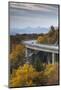 North Carolina, Linville, Linn Cove Viaduct with Traffic in Fall-Walter Bibikow-Mounted Photographic Print